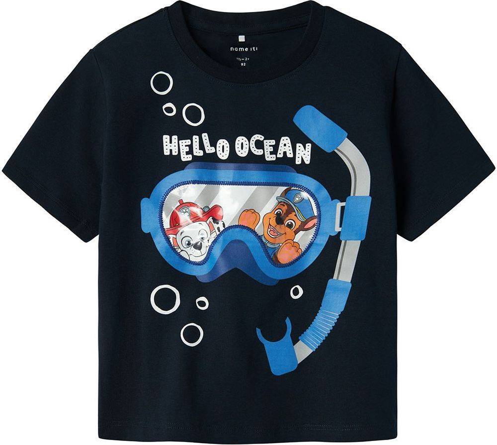 ΜΠΛΟΥΖΑ NAME IT 13240711 NMMMORISH PAW NREG SS TOP CPLG ΜΠΛΕ ΣΚΟΥΡΟ (104 CM)-(4 ΕΤΩΝ) NAME IT