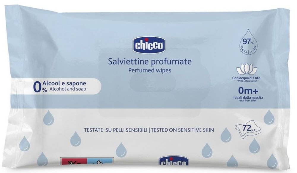 CHICCO ΜΩΡΟΜΑΝΤΗΛΑ ΚΑΘΑΡΙΣΜΟΥ CHICCO ΜΕ 97% ΝΕΡΌ ΧΩΡΙΣ ΚΑΠΑΚΙ 72ΤΜΧ