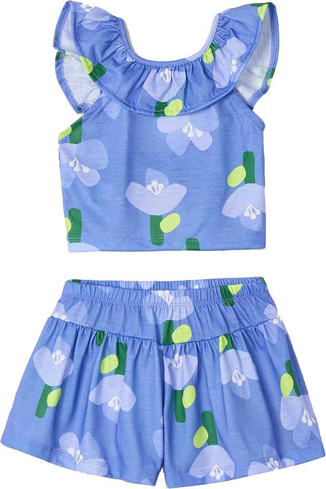 ΣΕΤ ΣΟΡΤΣ - ΜΠΛΟΥΖΑ MAYORAL 03286-023 FLOWER PRINT SET ΜΠΛΕ (98 CM)-(3 ΕΤΩΝ) MAYORAL