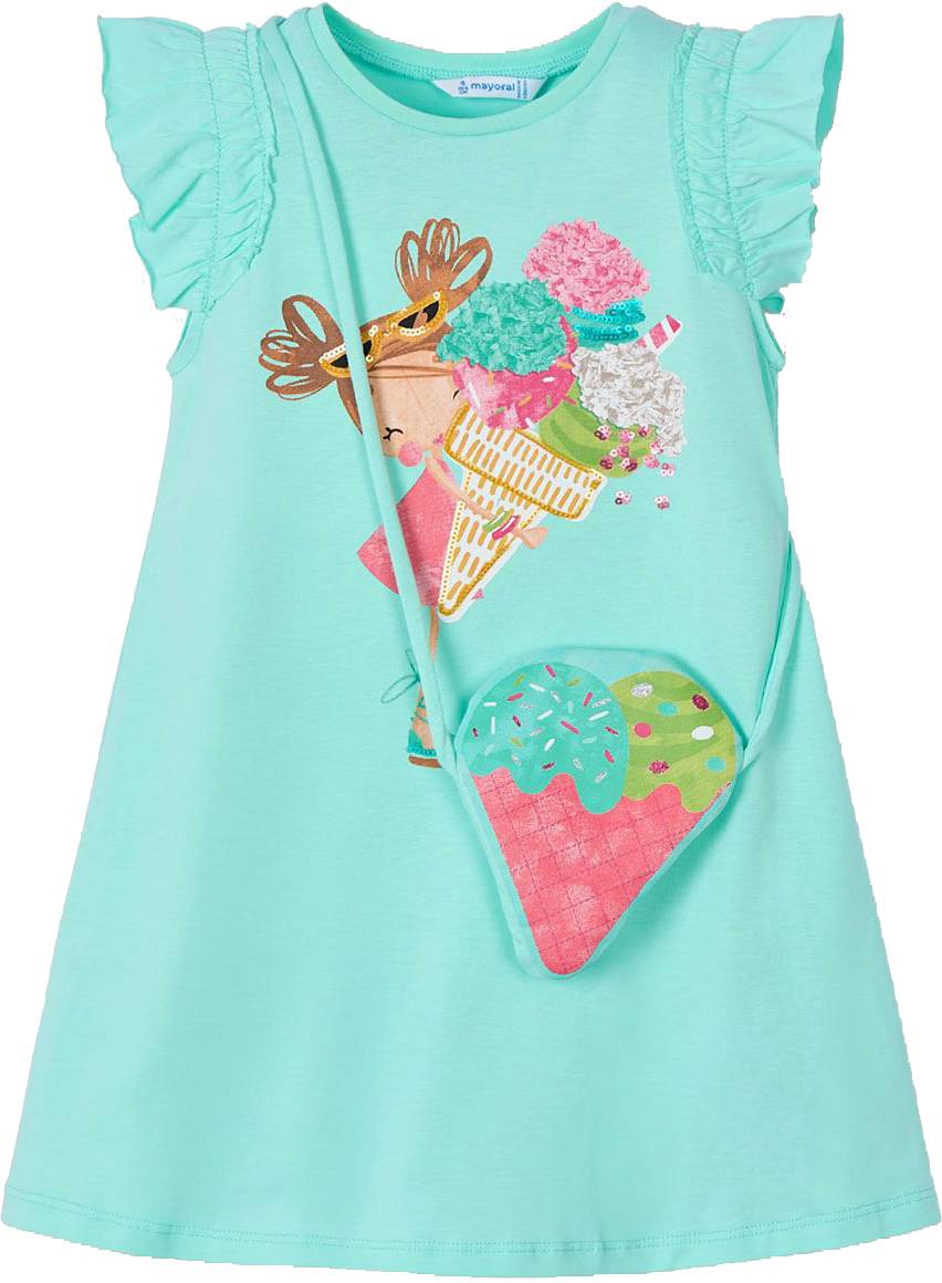 ΦΟΡΕΜΑΤΑΚΙ MAYORAL ΜΕ ΤΣΑΝΤΑΚΙ ΠΑΓΩΤΟ ΓΑΛΑΖΙΟ (116 CM)-(6 ΕΤΩΝ)