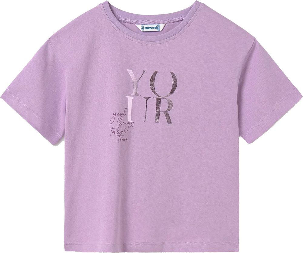 MAYORAL ΜΠΛΟΥΖΑ MAYORAL GIRL TEXT TOP ΛΙΛΑ (157-160 CM)-(14 ΕΤΩΝ)