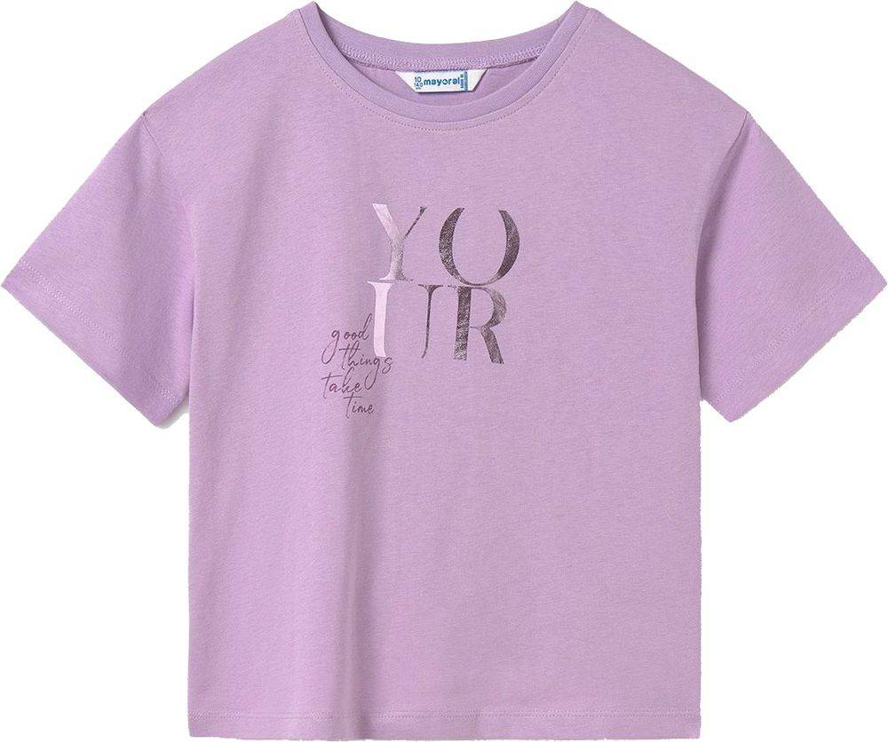 ΜΠΛΟΥΖΑ MAYORAL GIRL TEXT TOP ΛΙΛΑ (140 CM)-(10 ΕΤΩΝ) MAYORAL