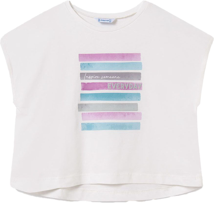 MAYORAL ΜΠΛΟΥΖΑ MAYORAL GIRL GRAPHIC TOP ΕΚΡΟΥ (128 CM)-(8 ΕΤΩΝ)