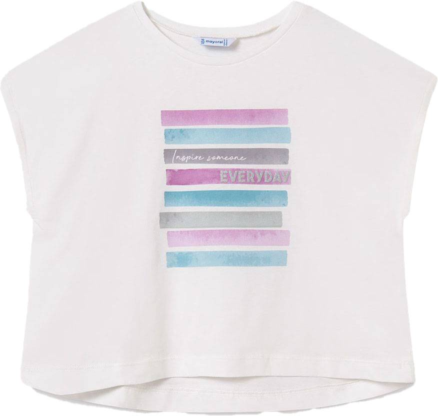 MAYORAL ΜΠΛΟΥΖΑ MAYORAL GIRL GRAPHIC TOP ΕΚΡΟΥ (128 CM)-(8 ΕΤΩΝ)