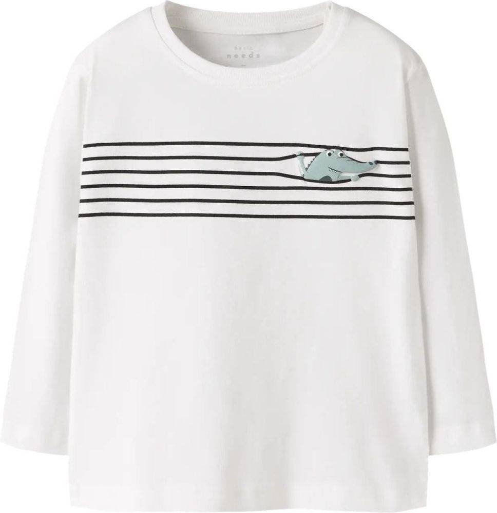 ΜΠΛΟΥΖΑ ΜΑΚΡΥΜΑΝΙΚΗ NAME IT NMMVAGNO CROCO LINES 13224977 ΛΕΥΚΟ (92CM)-(18-24 ΜΗΝΩΝ) NAME IT