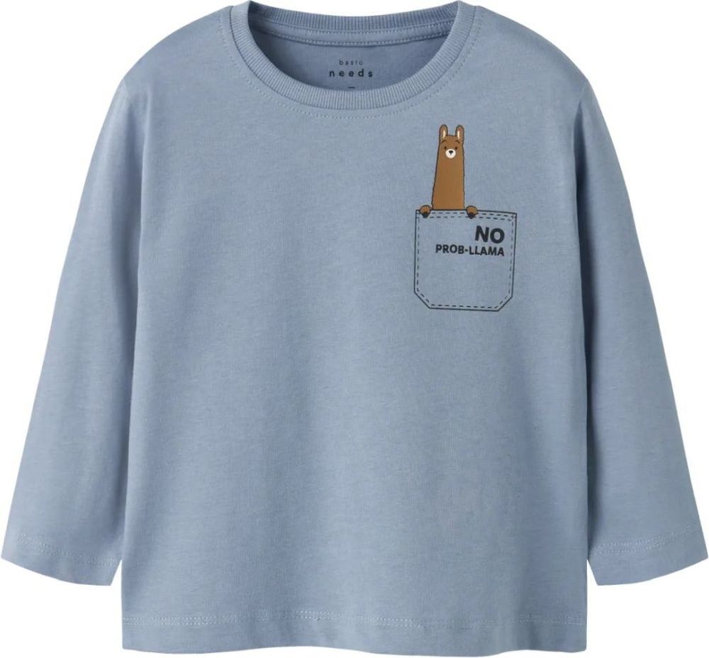 NAME IT ΜΠΛΟΥΖΑ ΜΑΚΡΥΜΑΝΙΚΗ NAME IT NMMVAGNO LIAMA POCKET 13224977 ΜΠΛΕ (110CM)-(5 ΕΤΩΝ)