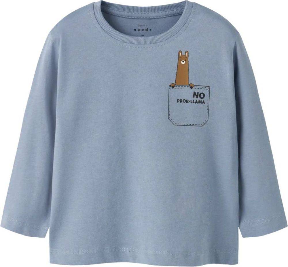 NAME IT ΜΠΛΟΥΖΑ ΜΑΚΡΥΜΑΝΙΚΗ NAME IT NMMVAGNO LIAMA POCKET 13224977 ΜΠΛΕ (104CM)-(4 ΕΤΩΝ)
