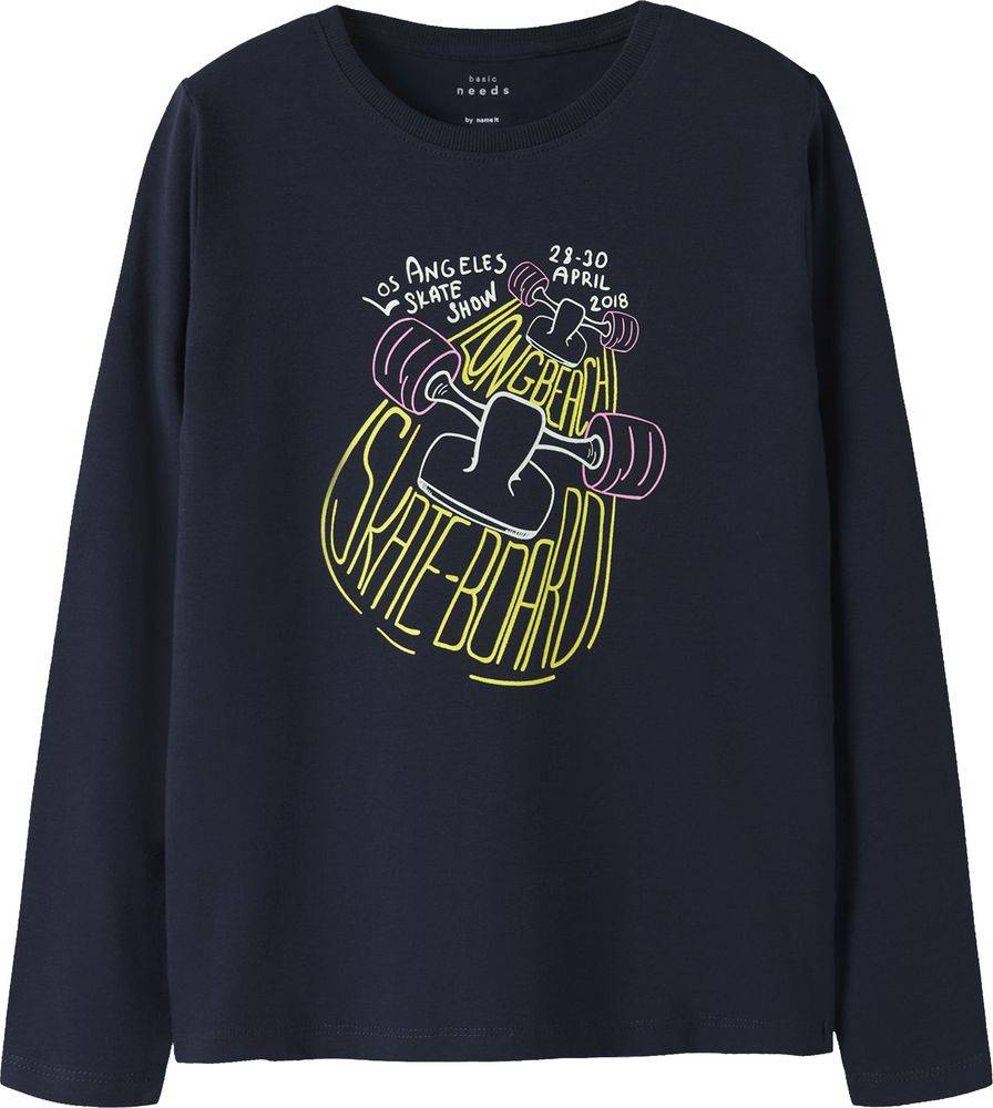 ΜΠΛΟΥΖΑ ΜΑΚΡΥΜΑΝΙΚΗ NAME IT NKMVUX LONGBEACH SKATEBOARD 13224969 ΣΚΟΥΡΟ ΜΠΛΕ (134-140CM)-(9-10 ΕΤΩΝ)