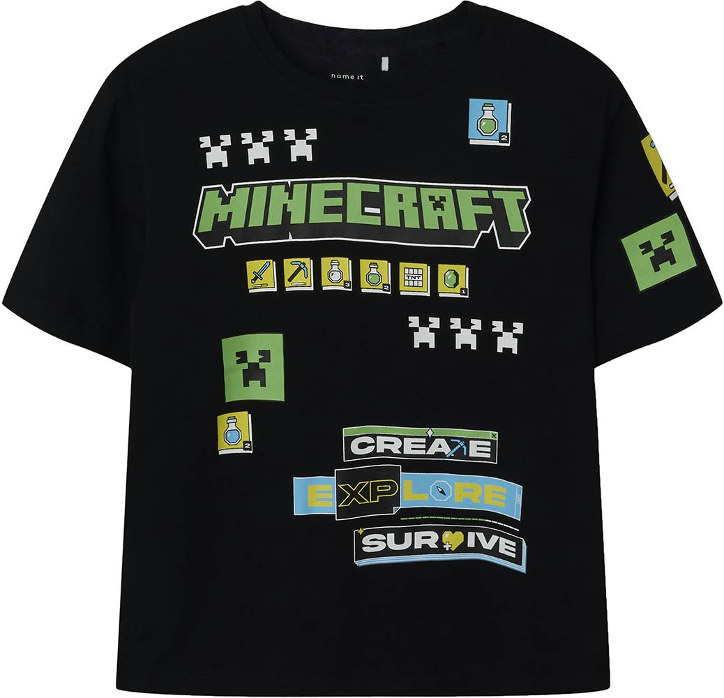 T-SHIRT NAME IT NKMJEFFY MINECRAFT 13245065 ΜΑΥΡΟ (116CM)-(6 ΕΤΩΝ) NAME IT