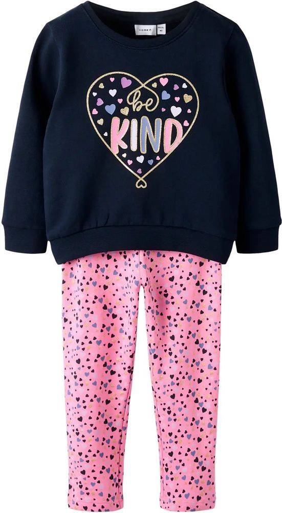 NAME IT ΣΕΤ ΦΟΡΜΑΣ NAME IT NMFOLIANA BE KIND 13243527 ΣΚΟΥΡΟ ΜΠΛΕ/ΡΟΖ (92CM)-(18-24 ΜΗΝΩΝ)