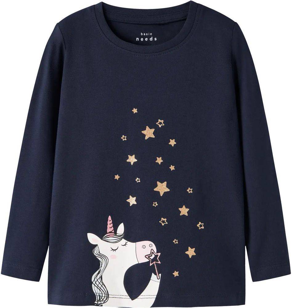 ΜΠΛΟΥΖΑ ΜΑΚΡΥΜΑΝΙΚΗ NAME IT NMFVIX STAR BUBBLES 13224958 ΣΚΟΥΡΟ ΜΠΛΕ (110CM)-(5 ΕΤΩΝ) NAME IT