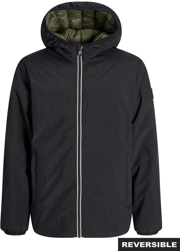 ΤΖΑΚΕΤ JACK - JONES JJEBROOK REVERSIBLE 12279138 ΜΑΥΡΟ/ΛΑΔΙ (164CM)-(14 ΕΤΩΝ) JACK - JONES