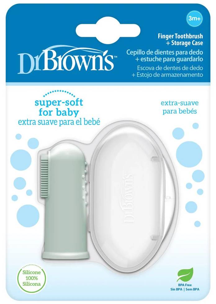 DR BROWNS ΒΡΕΦΙΚΗ ΔΑΚΤΥΛΙΚΗ ΟΔΟΝΤΟΒΟΥΡΤΣΑ ΣΙΛΙΚΟΝΗΣDR.BROWN&#039;S ΠΡΑΣΙΝΗ