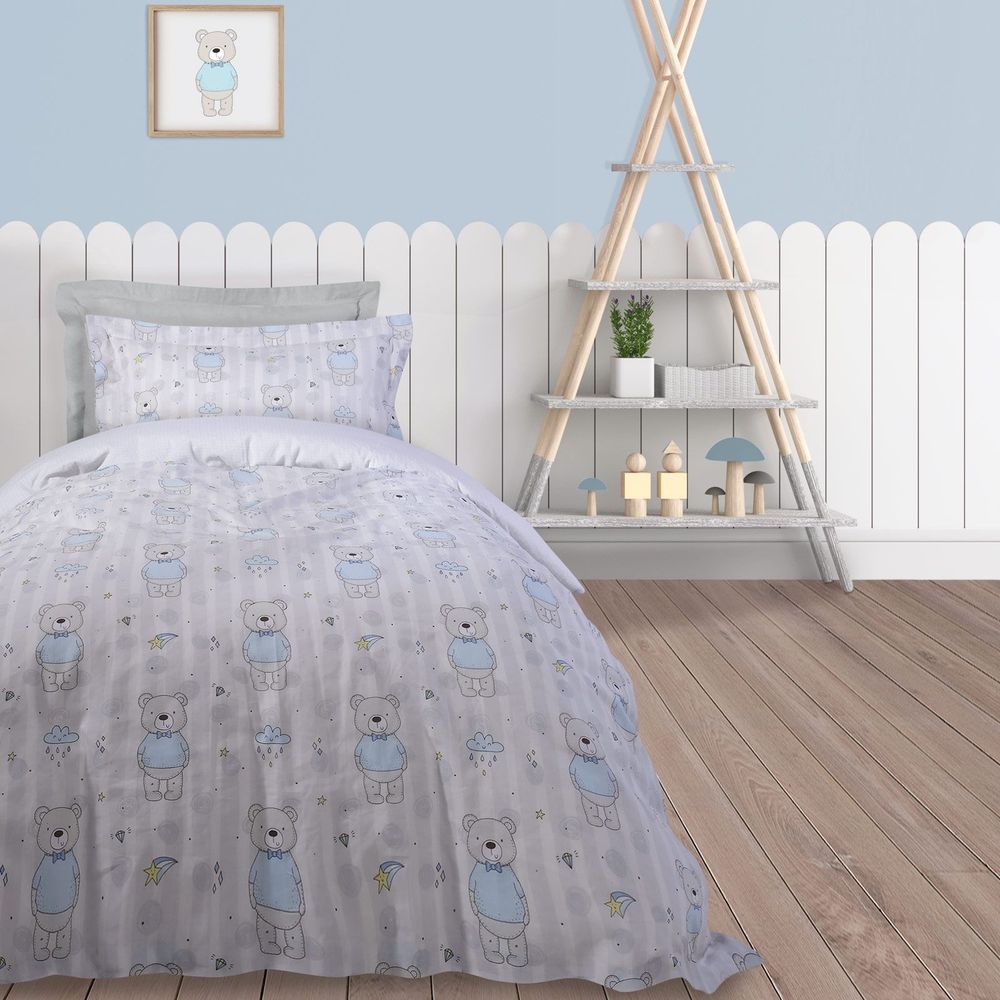 ΣΕΤ ΠΑΠΛΩΜΑΤΟΘΗΚΗ ΜΟΝΗ DAS KIDS 4767 ΓΚΡΙ 2ΤΜΧ 160X240CM