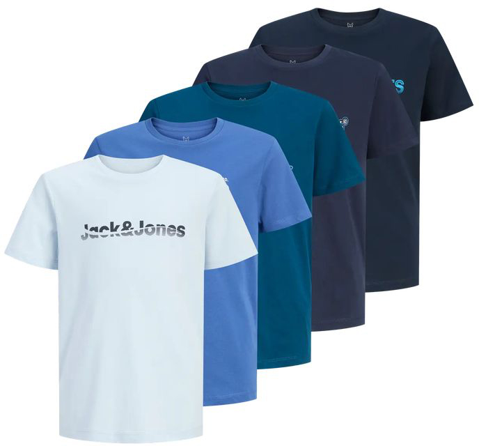 JACK - JONES ΣΕΤ T-SHIRT JACK - JONES JWHLENNI 12278432 ΜΠΛΕ 5ΤΜΧ (176CM)