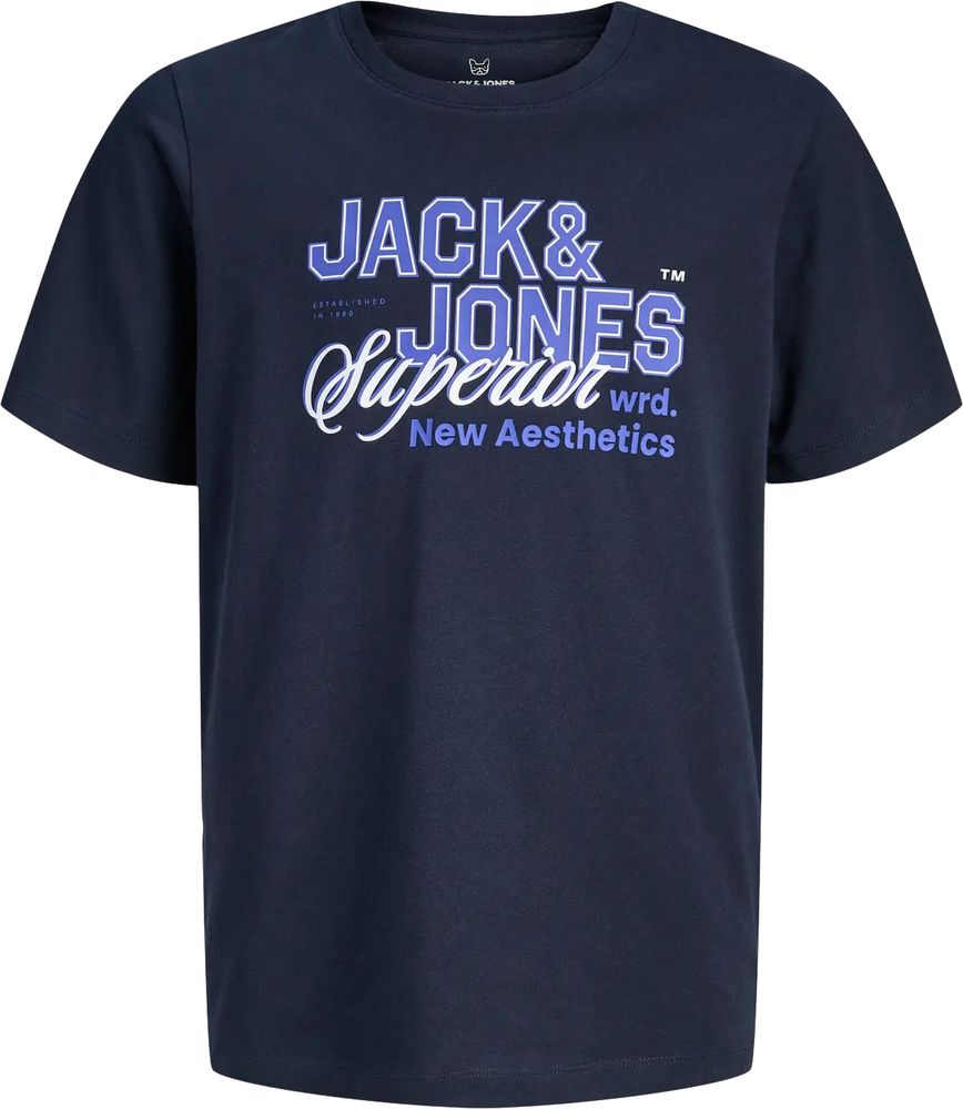 T-SHIRT JACK - JONES JJELOGO 12289236 ΣΚΟΥΡΟ ΜΠΛΕ (140CM)-(10 ΕΤΩΝ)
