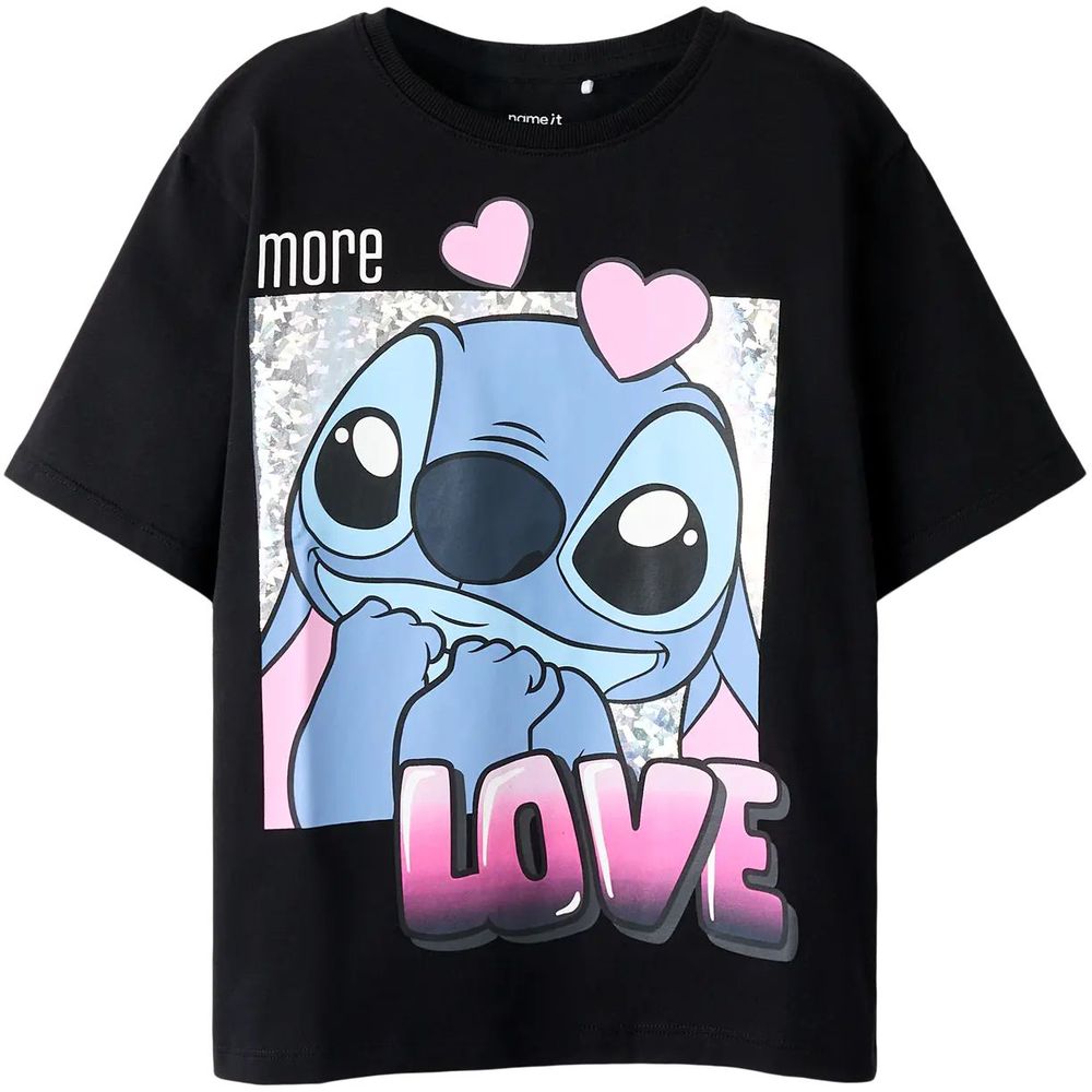 T-SHIRT NAME IT NKFFORA STITCH 13254166 ΜΑΥΡΟ (146-152CM)-(11-12 ΕΤΩΝ)