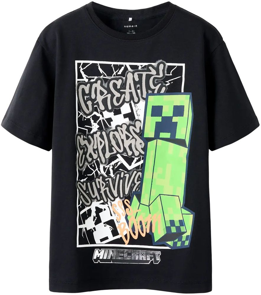 T-SHIRT NAME IT NKMMASE MINECRAFT 13254203 ΜΑΥΡΟ (146-152CM)-(11-12 ΕΤΩΝ) NAME IT