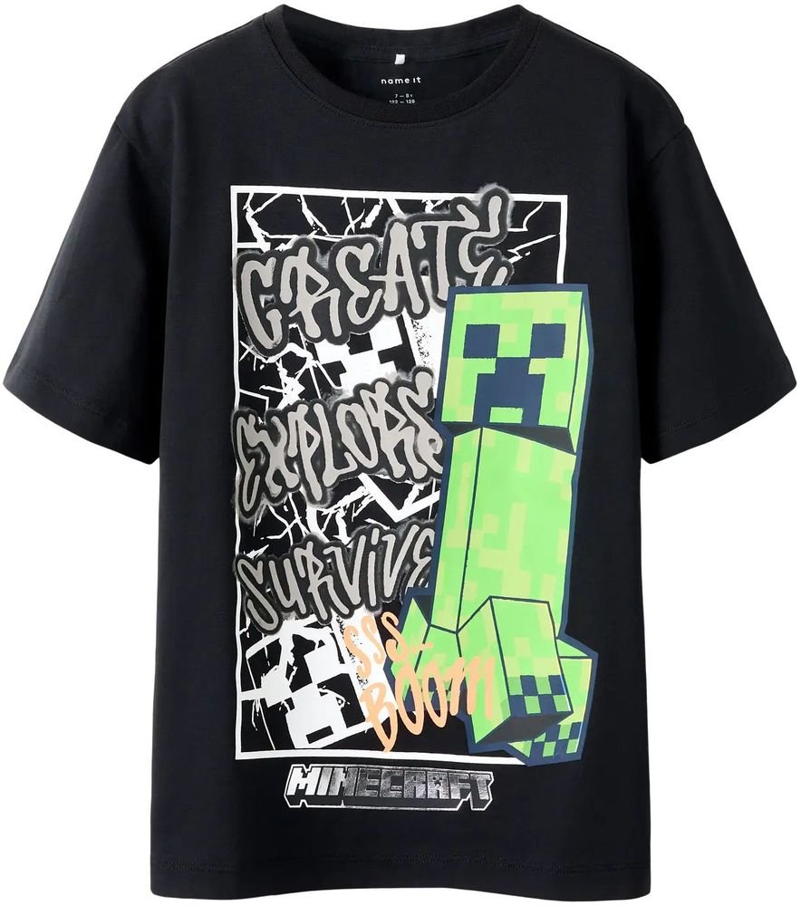 T-SHIRT NAME IT NKMMASE MINECRAFT 13254203 ΜΑΥΡΟ (122-128CM)-(7-8 ΕΤΩΝ)