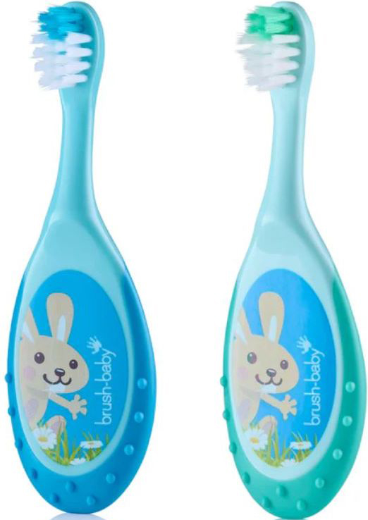 ΟΔΟΝΤΟΒΟΥΡΤΣΑ BRUSH-BABY ΚΑΙ ΜΑΣΗΤΙΚΟ 2 ΣΕ 1 ΓΙΑ 0-3 ΕΤΏΝ ΓΑΛΑΖΙΟ/ΜΠΛΕ BRUSH BABY