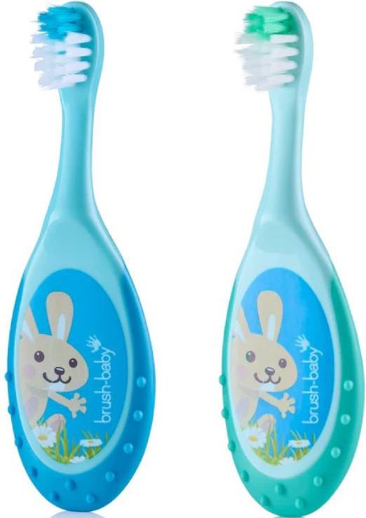 ΟΔΟΝΤΟΒΟΥΡΤΣΑ BRUSH-BABY ΚΑΙ ΜΑΣΗΤΙΚΟ 2 ΣΕ 1 ΓΙΑ 0-3 ΕΤΏΝ ΓΑΛΑΖΙΟ/ΜΠΛΕ