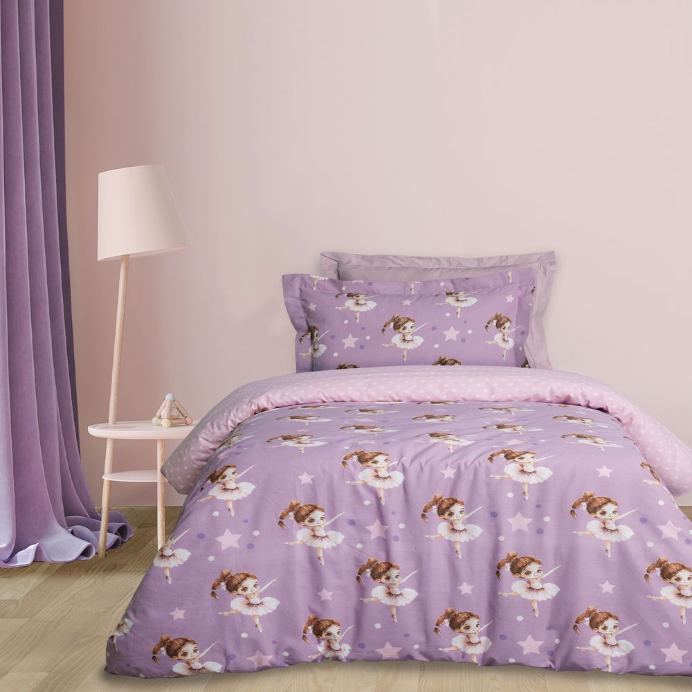 DAS HOME ΣΕΤ ΠΑΠΛΩΜΑΤΟΘΗΚΗ ΜΟΝΗ DAS KIDS 4972 ΡΟΖ/ΜΩΒ 2ΤΜΧ 160X240CM