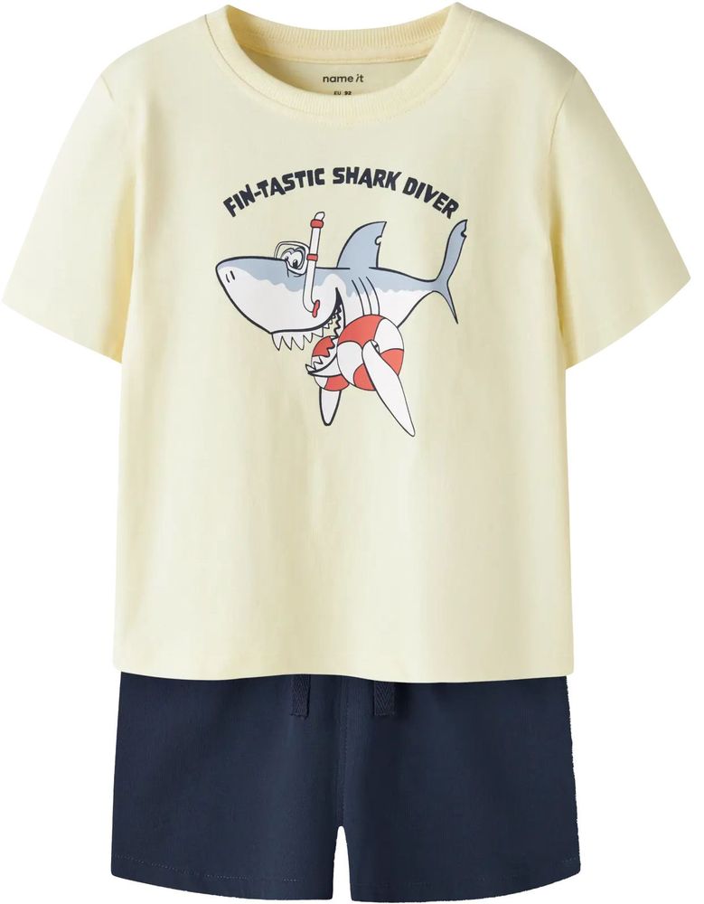 ΣΕΤ NAME IT NMMVIGOR 13241583 SHARK ΚΙΤΡΙΝΟ/ΣΚΟΥΡΟ ΜΠΛΕ (92CM)-(18-24 ΜΗΝΩΝ) NAME IT