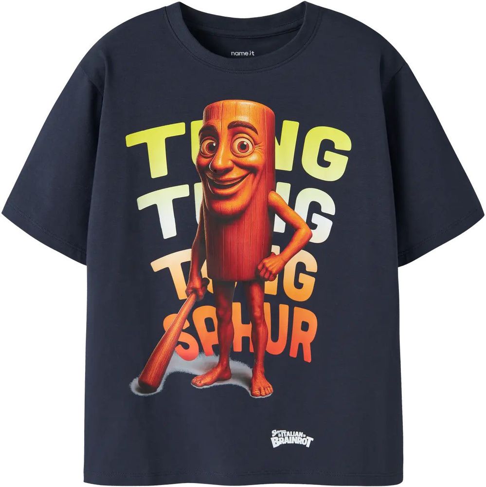 T-SHIRT NAME IT NKMARTURO BRAINR 13260402 ΣΚΟΥΡΟ ΜΠΛΕ (116CM)-(6 ΕΤΩΝ) NAME IT