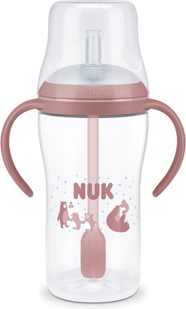 ΜΠΙΜΠΕΡΟ ΕΚΠΑΙΔΕΥΣΗΣ NUK PERFECT MATCH PP ΜΕ ΚΑΛΑΜΑΚΙ - 2 ΛΑΒΕΣ 8M BEAR 260ML