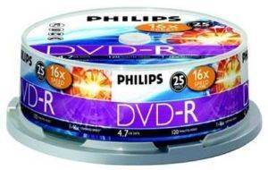 PHILIPS DVD-R 4,7GB 16X CAKEBOX 25 PACK
