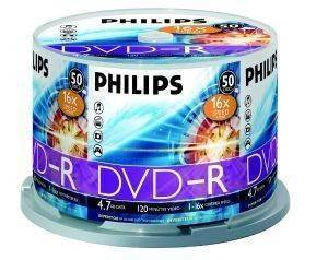 PHILIPS DVD-R 4,7GB 16X CAKEBOX 50 PACK