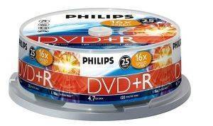 PHILIPS DVD+R 4,7GB 16X CAKEBOX 25 PACK PHILIPS DVD+R 4,7GB 16X CAKEBOX 25 PACK