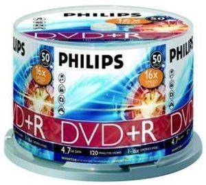 PHILIPS DVD+R 4,7GB 16X CAKEBOX 50 PACK