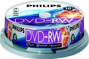 PHILIPS DVD-RW 4,7GB 4X CAKEBOX 10 PACK PHILIPS DVD-RW 4,7GB 4X CAKEBOX 10 PACK