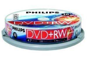 PHILIPS DVD+RW 4,7GB 4X CAKEBOX 10 PACK