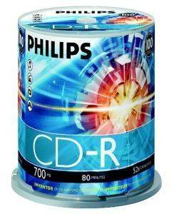 PHILIPS CD-R 700MB 80 MIN 52X CAKEBOX 100 PACK