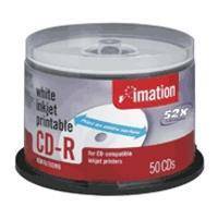 IMATION CD-R 700MB 80MIN 52X WHITE INKJET PRINTABLE CAKEBOX 50 PACK
