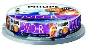 PHILIPS DVD-R 4,7GB 16X CAKEBOX 10 PACK PHILIPS DVD-R 4,7GB 16X CAKEBOX 10 PACK
