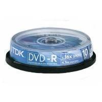 TDK DVD-R 16X 4.7GB CAKEBOX 10PCS TDK DVD-R 16X 4.7GB CAKEBOX 10PCS