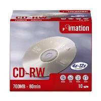 IMATION CD-RW 700MB 80MIN 4-12 SPEED JEWELCASE 10PACK