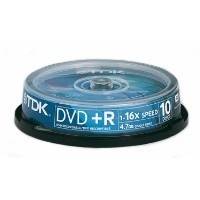 TDK DVD+R 16X 4.7GB CAKEBOX 10PCS