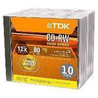 TDK CD-RW 12X JEWEL CASE 10PACK