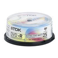 TDK DVD+R 16X 4.7 GB PRINTABLE CAKEBOX 25 TDK DVD+R 16X 4.7 GB PRINTABLE CAKEBOX 25