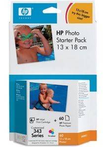   HP 343 SERIES + 60  GLOSSY PHOTO PAPER 13 X 18  OEM: Q7922EE