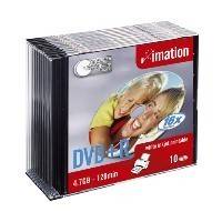 IMATION DVD+R 4,7GB 120MIN 16X INKJET PRINTABLE WHITE SLIMCASE 10 PACK