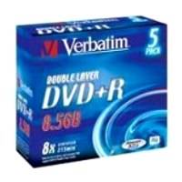 VERBATIM DVD+R DUAL LAYER 8X 8.5GB JEWEL CASE 5-PACK