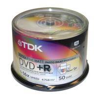 TDK DVD+R 16X 4.7 GB PRINTABLE CAKEBOX 50