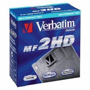  3,5  VERBATIM DATALIFE DS/HD 1,44MB IBM FLOPPY DISKS FORMATTED - 10 PACK