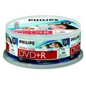 PHILIPS DVD+R DUAL LAYER 8X 8.5 GB / 240 MIN PRINTABLE CAKEBOX 25