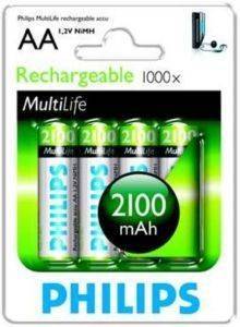 ΜΠΑΤΑΡΙΑ PHILIPS RECHARGEABLE MULTI LIFE AA 2100MAH 4TEM ΜΠΑΤΑΡΙΑ PHILIPS RECHARGEABLE MULTI LIFE AA 2100MAH 4TEM